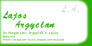 lajos argyelan business card